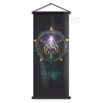 custom printing muur banner scroll stijl opknoping vlag 17x43 inch met logo