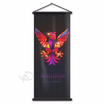 Wholesale custom Printing Wall Banner Scroll Style Hanging Flag 17x43inch with logo