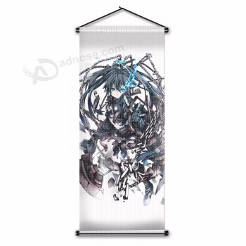 Japanse cartoon zwarte rock shooter schattig meisje poster vlag anime muziek meisje muur opknoping scroll banner vlag 18 x 43 IN