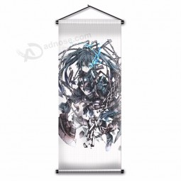 cartone animato giapponese sparatutto rock nero ragazza carina bandiera poster musica anime ragazza appeso a parete bandiera banner scroll 18x43 IN