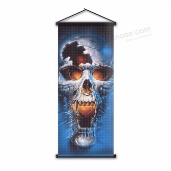 череп дизайн флага домашнего декора 3D цифровая печать скелет стены прокрутки баннер 45x110 см