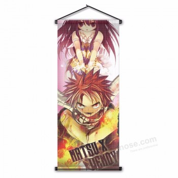 anime fairy tail mitglieder natsu graue flagge kostüm digitaldruck cartoon wall scroll banner für schlafzimmer 17,7x43,3 zoll