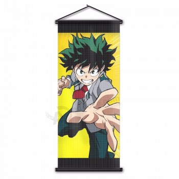 Impresión personalizada boku no hero academia bandera decoración de la habitación cartel colgante anime cartoon uno para todos banner de desplazamiento de pared 45x110 cm