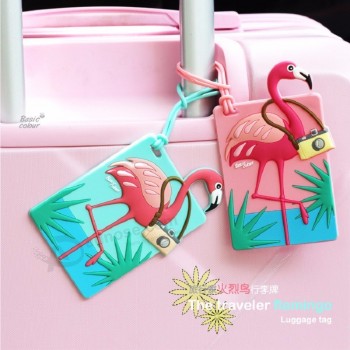 Cartoon Animal Flamingo Luggage Tag Silicone Suitcase ID Address Holder Baggage Boarding Tag Label travelpro luggage straps