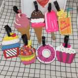 reisaccessoires creatieve desserts bagage Tag silicagel koffer ID-adressen houder bagage instapkaartjes draagbaar label
