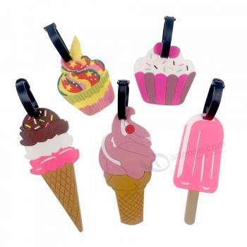 leuke creatieve desserts bagage Tag reisaccessoires silicagel koffer ID-adressen houder bagage instaplabels draagbaar label