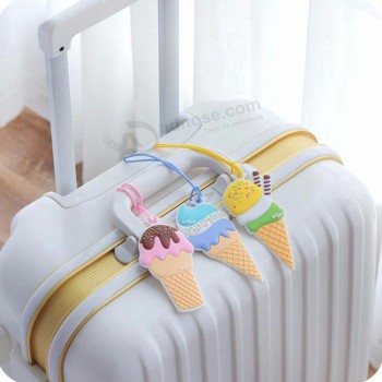 旅行配件行李牌标签套创意冰淇淋硅胶行李箱身份证地址架行李登机牌标签