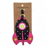 cartoon raket bagagelabels silicagel koffer kawaii ID-adres houder bagage instappen reisaccessoires draagbaar label dames