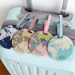 fashion Map travelpro luggage straps women travel accessories silica Gel suitcase ID address holder baggage boarding Tag portable label