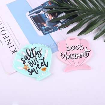 귀여운 만화 쉘 수하물 태그 여행 액세서리 실리콘 젤 소녀 가방 ID addres 홀더 수하물 탑승 휴대용 라벨