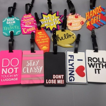 旅行配件行李牌可爱字母硅胶旅行箱ID地址架行李登机牌便携式标签