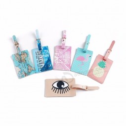 bagagelabel reisaccessoires cartoon dier flamingo PU lederen koffer ID adreshouder bagage instappen Tag draagbaar label