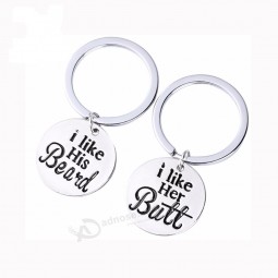 I like Her butt personalised keyrings stainless steel couple keyring best gift for boyfriend girlfriend Key chain