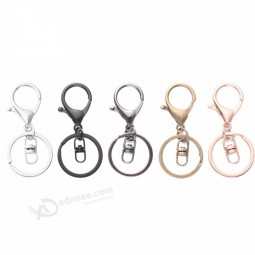 5 pcs prata metal clássico personalizado chaveiros saco DIY anel de jóias giratória clipes de fecho de lagosta ganchos chave chaveiro chaveiro anel de divisão saco gancho