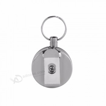 Metallkartenausweishalter Edelstahl-Rückstoßring Gürtelclip ausziehbar personalisierte Schlüsselringe Mode Schlüsselanhänger