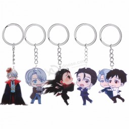 anime de moda yuri !!! En ICE victor nikiforov acrílico llaveros personalizados llavero colgante regalo para mujer niña niño bolso encanto llavero