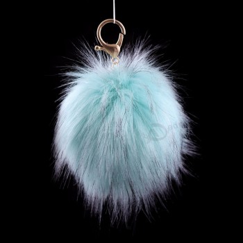 10 kleuren Nieuwe pluizige grote 13cm faux vossenbont pompom bal auto handtas hanger gepersonaliseerde sleutelhangers