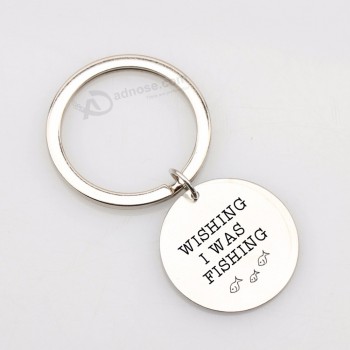 Die gestempelte Art und Weisehand, die ich wünschte, war Fischenbuchstabe Mannfrauen personifizierte keychains kreative Fischdruck keychain Freundgeschenke des Edelstahls