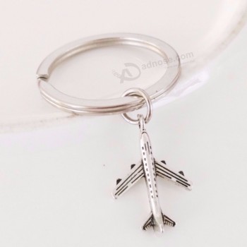 Chaveiro personalizado keyfob chaveiro presente para homens mulheres aeronaves criativo bonito prata chaveiro titular