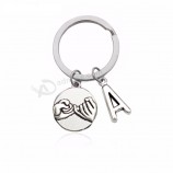 aangepaste sleutelhanger zilverkleur pink belofte hanger Sleutelhangers eenvoudige letternaam Sleutelhanger voor vrienden verjaardagscadeautjes
