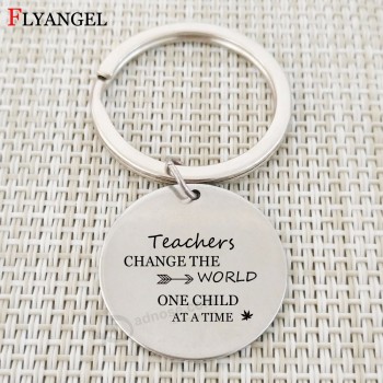 charme gegraveerde leraren veranderen de wereld gepersonaliseerde sleutelhangers waardering cadeau voor mannen vrouwen leraar dag sleutelhanger sieraden sleutelhanger