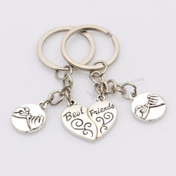 Personality Best Friends Keychain For Lovers Friends Key Chain Pinky Promise Pendant Car Bag personalised keyrings Holder Birthday Gifts