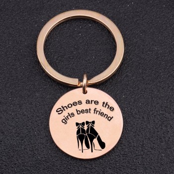 2019 New creative laser engraved shoes Are The girls best fiend high heels Key chains wife girls friends sisters personalised keyrings