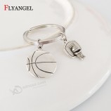 Nieuwe aankomst sport basketbal hanger sleutelhanger sleutelhanger bal hoepel gepersonaliseerde sleutelhangers sieraden accessoires voor vriendjes basketbal fan cadeau