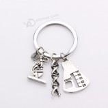 creatieve microscoop helix DNA biologische unieke sleutelhanger wetenschap biologie scheikunde leraar afgestudeerden geschenk gepersonaliseerde sleutelhangers