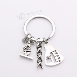 kreatives Mikroskophelix DNA biologisch einzigartiges keychain Wissenschaftsbiologie-Chemielehrerabsolventgeschenk personalisierte Schlüsselringe