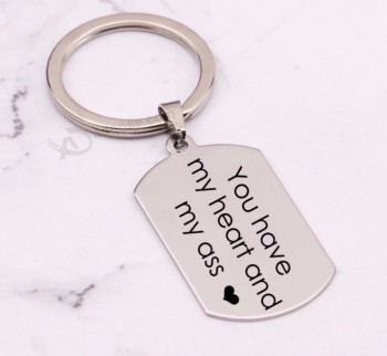 Funny Couple Keychain You have my heart and my ass Heart Key Chain Keyring Women Men Jewelry Mujer Gift for Boyfriend Girlfriend