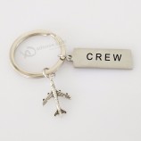 Creative Crew Letter personalized keychains for Motorcycle Keychains Luggage Tag with Airplane Pendant Crew Key Chain Keyring Fashion Jewelry