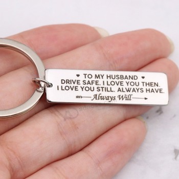 kundenspezifische personalisierte keychains Geschenke für den Schlüsselhalter-Ehemannfreund-Schlüsselring des Paarliebhabers Auto
