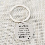2019 New teachers gift keychain teacher thank You letter personalized keychains Key ring holder Men women jewelry for teacher's Day gifts