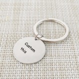 gepersonaliseerde sleutelhangers roestvrij staal sleutelhanger graveren namen letters ronde vrouwen mannen auto tas sleutelhanger gepersonaliseerd geschenk