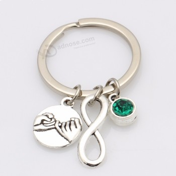 Lucky Number Gigantic Infinity Pendant personalized keychains Fashion Pinky Promise Birthstone Car Key Ring Nice Gift Key Holder For Women Men