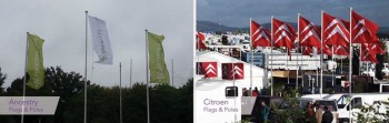 静的フラグと旗竿、アイルランド-適用標識と表示