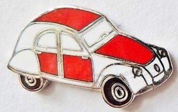 Citroen 2CV Car Red Enamel and Metal Pin Badge