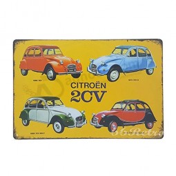 citroen 2CV, винтажная металлическая жестяная вывеска в стиле ретро, ​​настенный декоративный знак, 20см x 30см