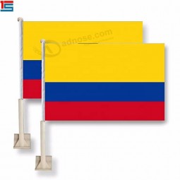 high quality anti-wind logo printed heavy flagpole colombia car window flag