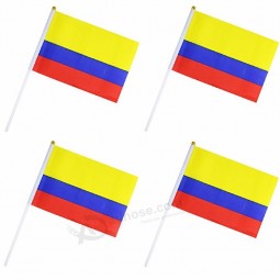 High Quality Polyester Colombia Hand Flag For World Cup Party Celebration Decorations
