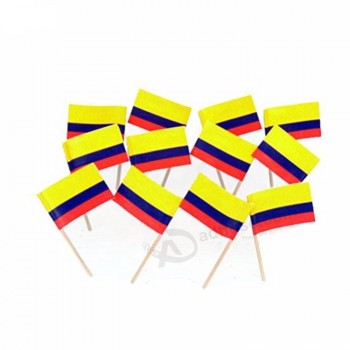 3 * 5cm Logo gedruckt schnelle Lieferung 100 Packungen Kolumbien Zahnstocher Flagge