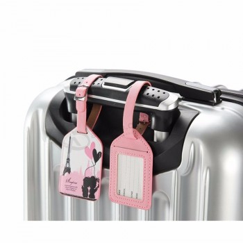Torre eiffel caliente Antigua maleta maleta de cuero etiqueta de etiqueta Bolso colgante bolso accesorios de viaje nombre ID dirección lt08a
