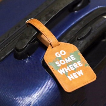 gepersonaliseerde lederen koffer bagage Tag label Tas hanger handtas draagbare reisaccessoires naam ID adres tags lt02a
