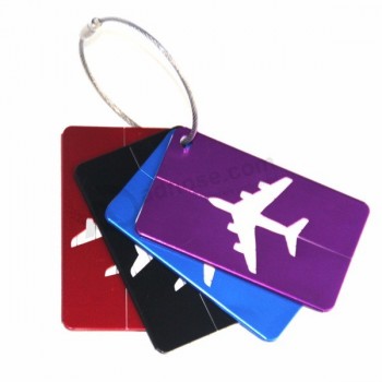 оптовая красочные моды самолет алюминиевая карта пользовательские теги багажа