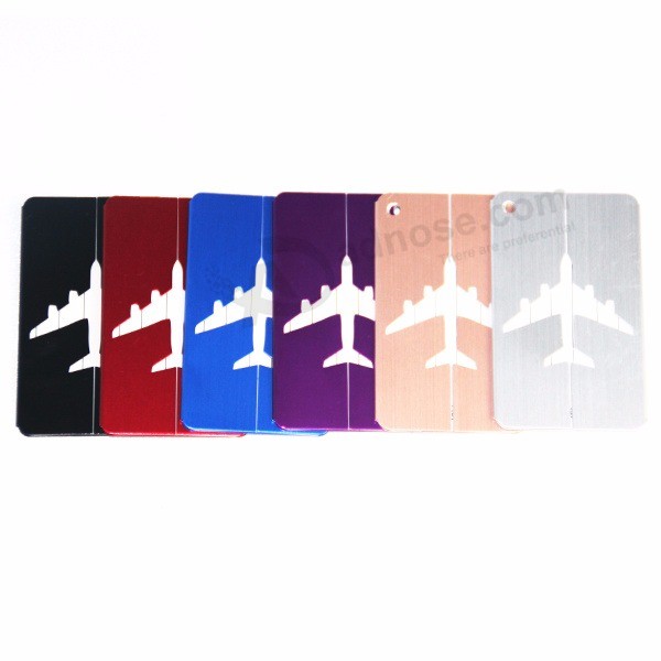 Costume de cartão de alumínio do avião colorido da forma etiqueta de bagagem