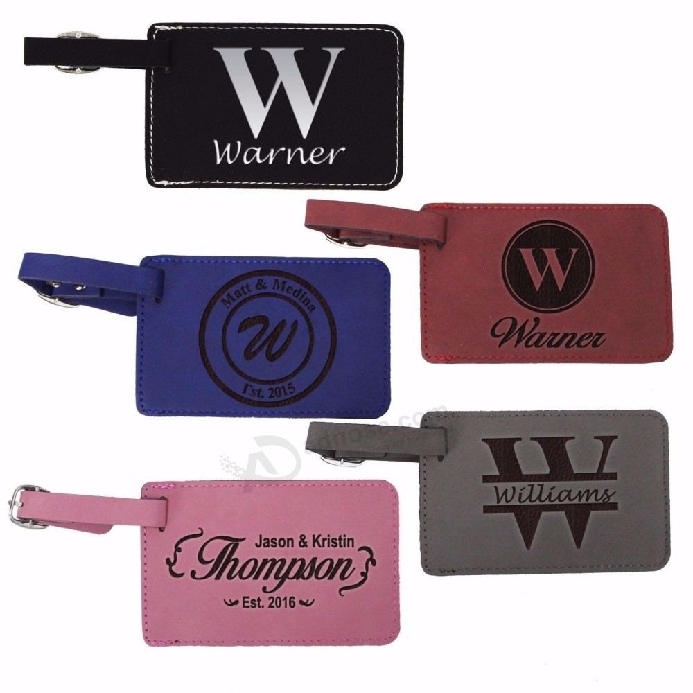 Travel printing Hot Sale PU Leather Custom Luggage Tag