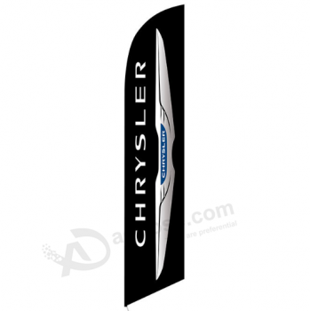 Wholesale Polyester Chrysler Logo Feather Flag with Pole
