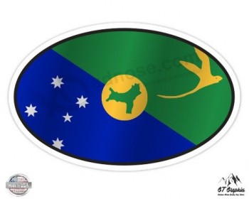 oval da bandeira da ilha christmas - adesivo de vinil à prova d'água
