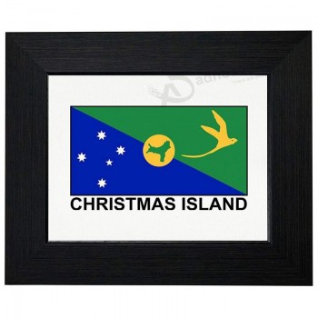 ロイヤルプリントクリスマス島フラグ-特別なビンテージ版額入りプリントポスター壁またはデスクマウントオプション
